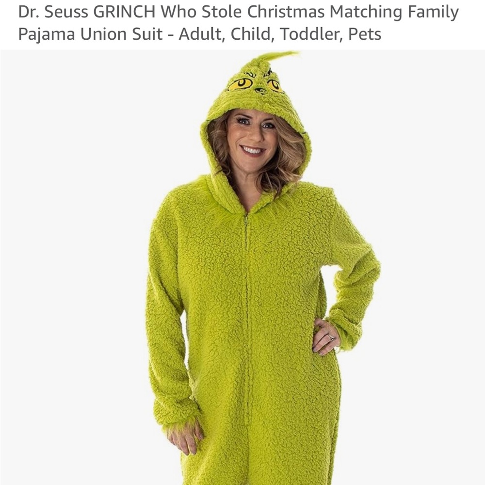 Green Grinch Fleece Pajama Union Suit